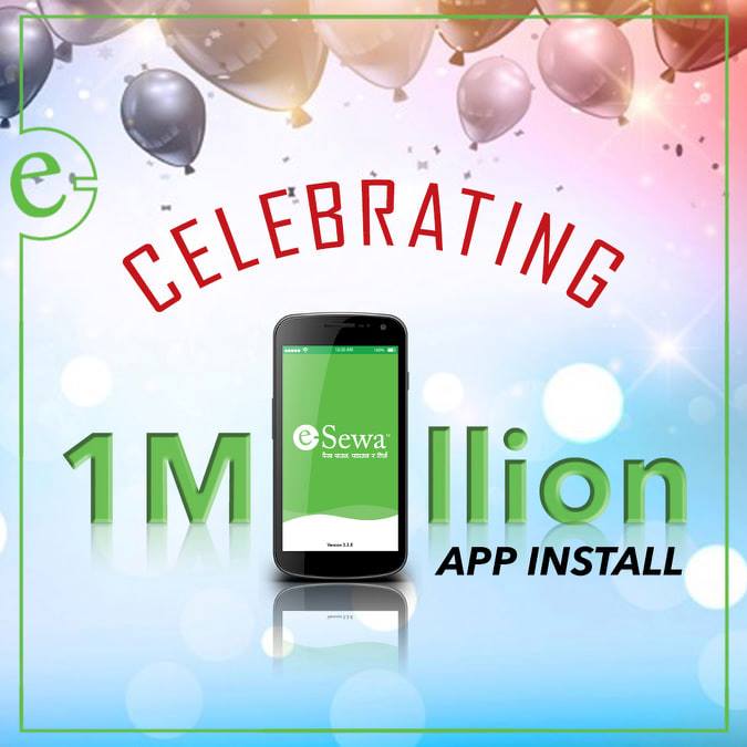 इसेवाको मोबाईल एप्स् दश लाख भन्दा बढि डाउनलोड, भुक्तानी सेवा प्रदायकमा पहिलो