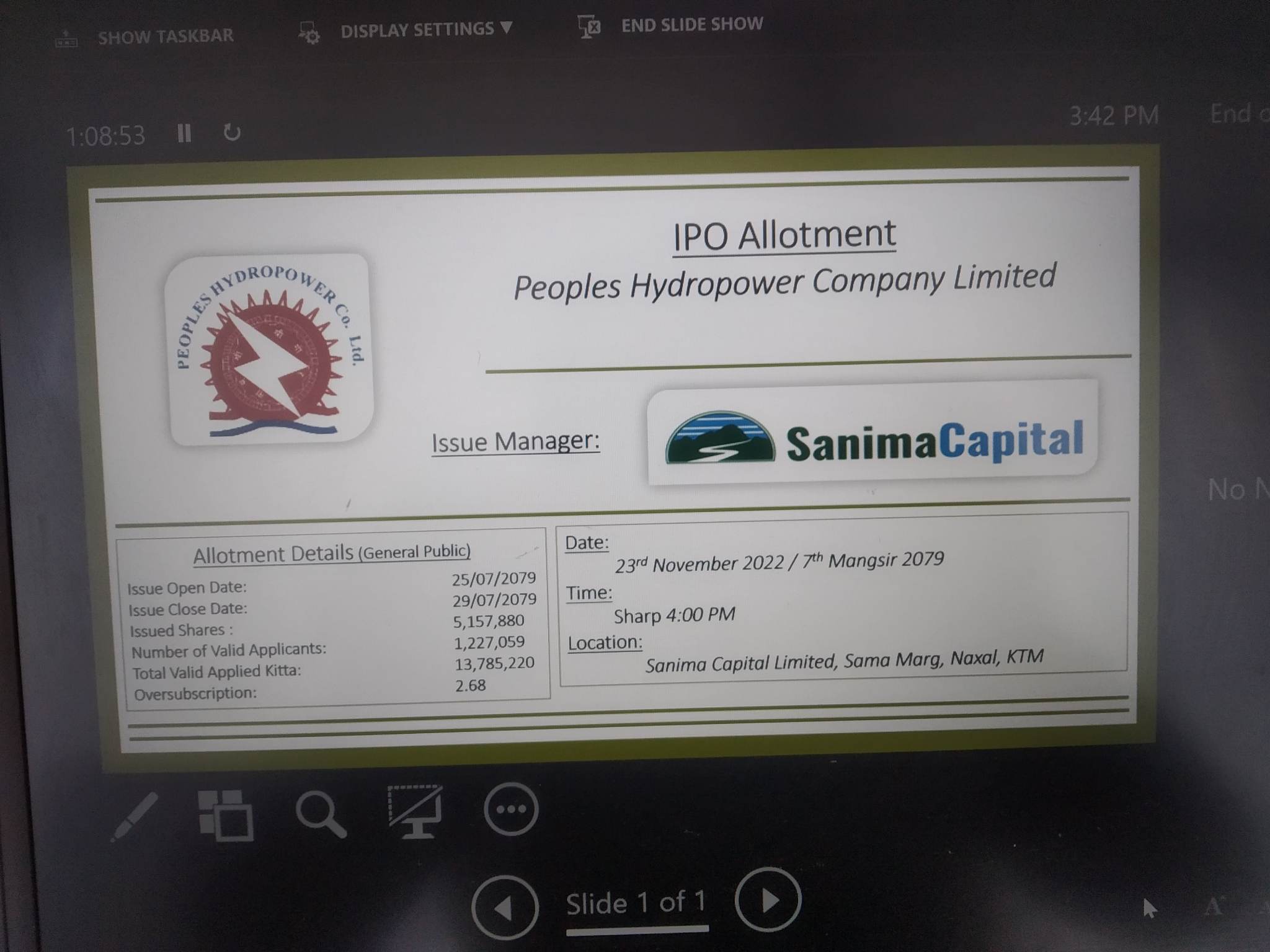 Peoples Hydropower Allots IPO