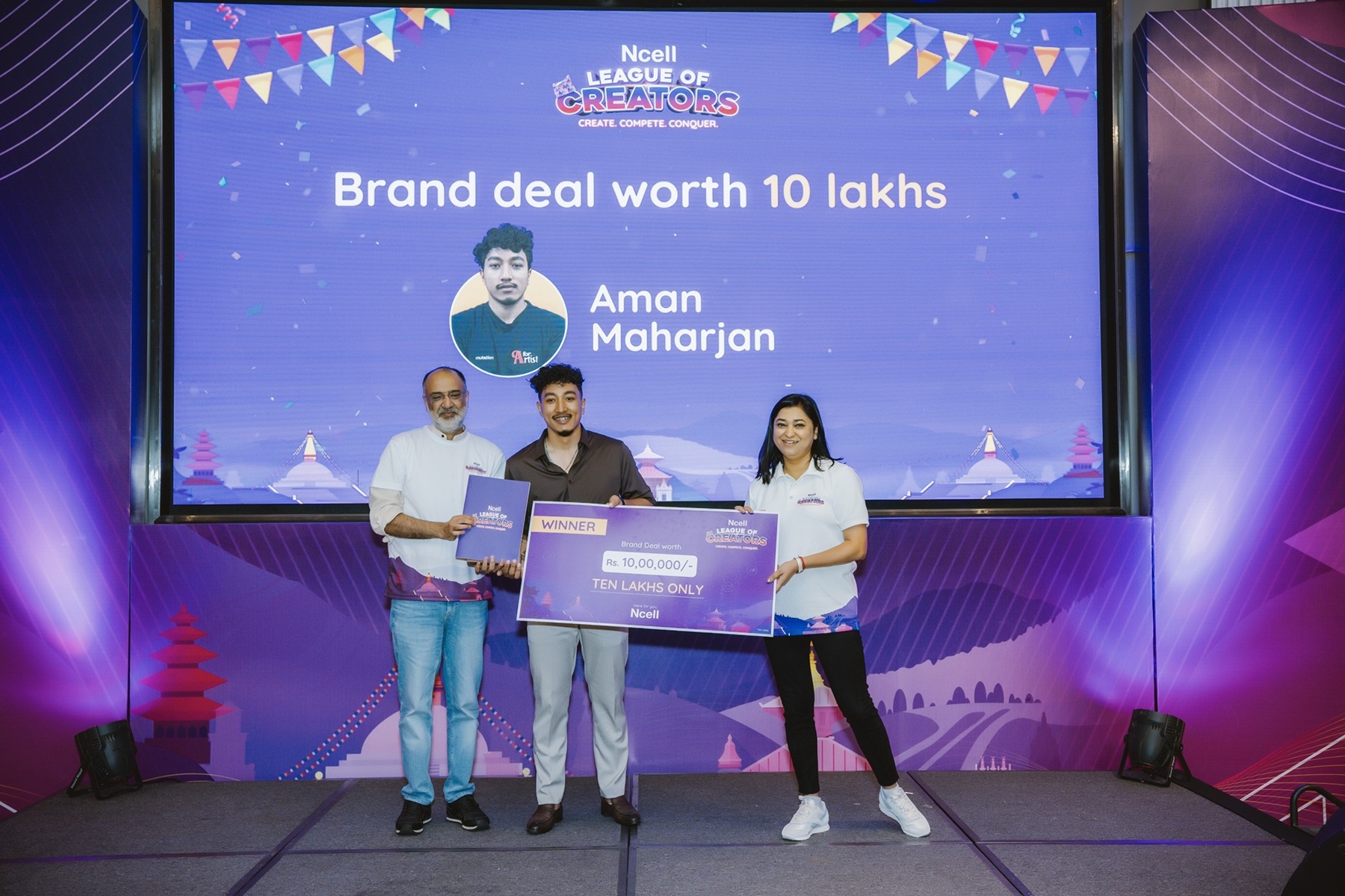 Ncell ‘League of Creators’: Aman wins Ncell brand deal worth Rs. 1 million