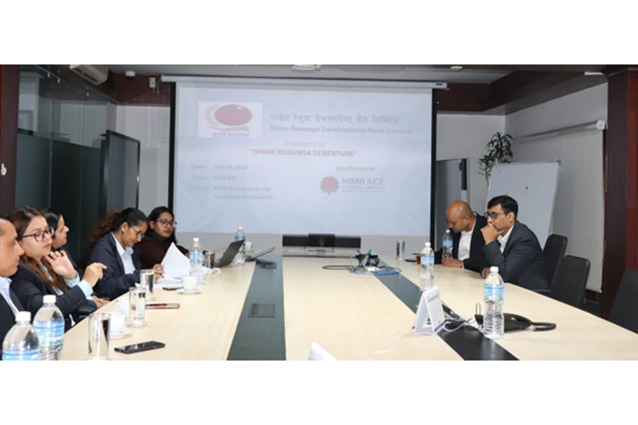 शाइन रेसुङ्गा डेभलपमेण्ट बैंकको ऋणपत्र बाँडफाँट सम्पन्न