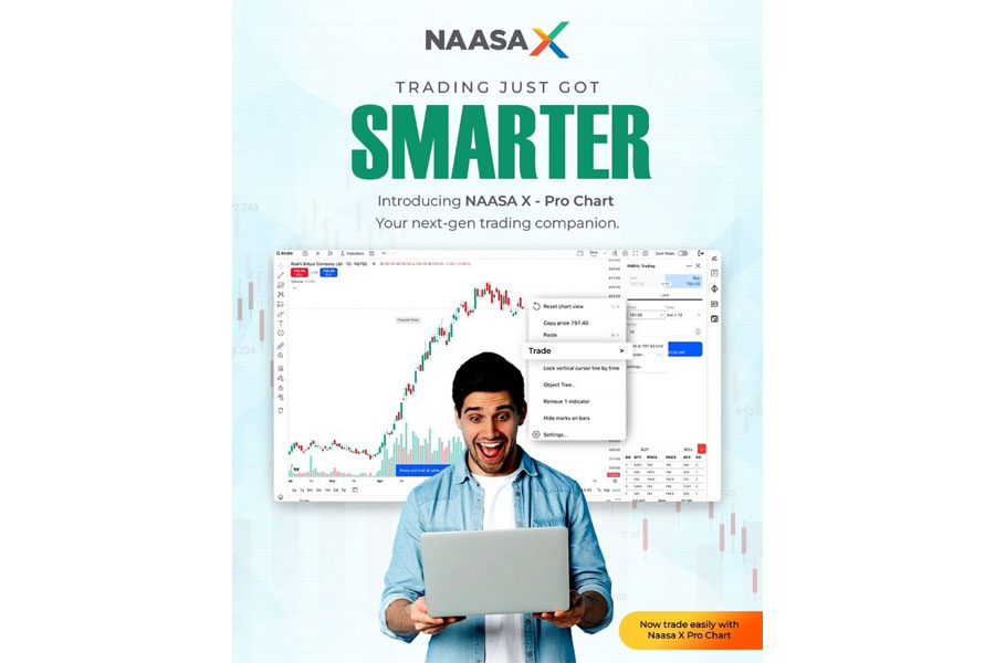 नासा सेक्युरिटिजले आफ्नो ट्रेडिङ्ग सिस्टममा ल्यायो नयाँ धमाकेदार फिचर - Naasa X - Pro Chart