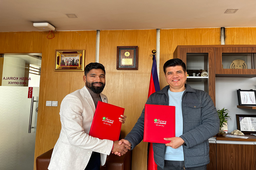 ईसेवा मनि ट्रान्सफरको ब्रान्ड प्रवर्द्धकमा क्रिकेटर दिपेन्द्र सिंह ऐरी