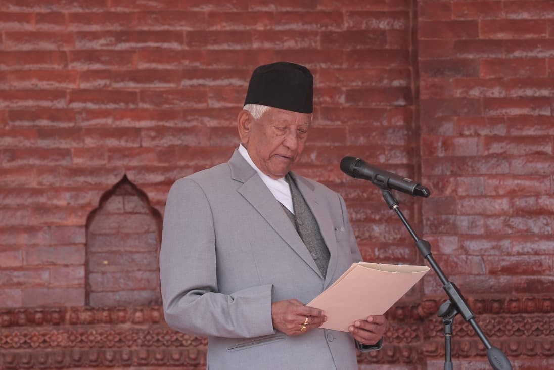 Eldest MP Arjun Narasingha KC takes oath before President Paudel