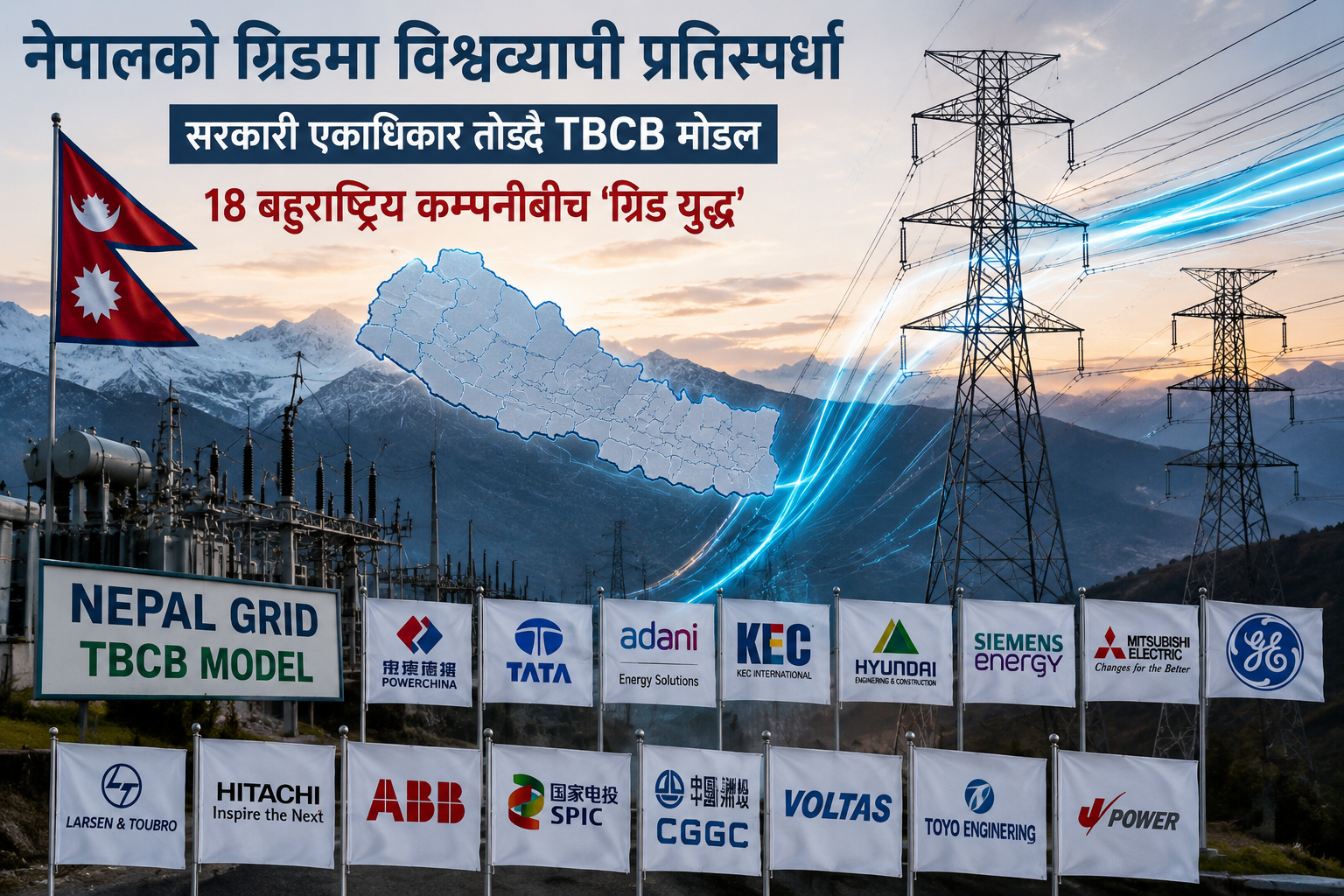 नेपालको ग्रिडमा विश्वव्यापी प्रतिस्पर्धाः सरकारी एकाधिकार तोड्दै टीबीसीबी मोडल, १८ बहुराष्ट्रिय कम्पनीबीच ‘ग्रिड युद्ध’