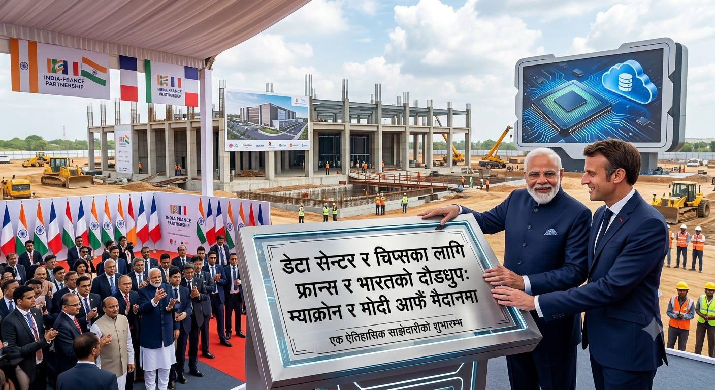 डेटा सेन्टर र चिप्सका लागि फ्रान्स र भारतको दौडधुप: म्याक्रोन र मोदी आफैं मैदानमा