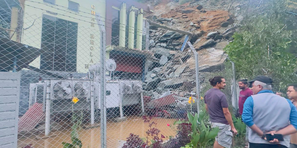 Dry landslide damages Gharkhola hydropower project, ones goes missing