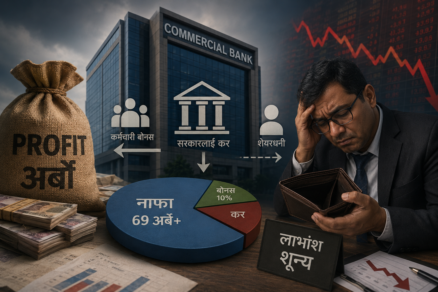 बैंकको अर्बौंको नाफा: कर्मचारीलाई बाेनस, सरकारलाई कर तर शेयरधनीलाई रित्तो हात!