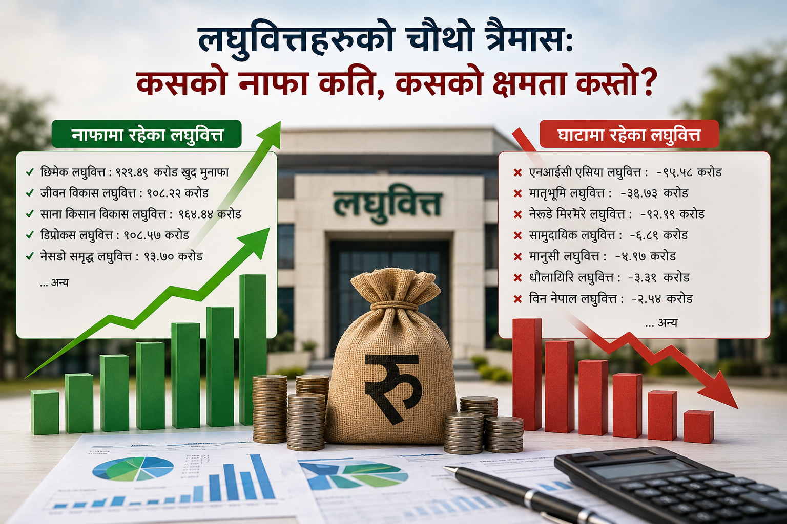 लघुवित्तहरूको चौथो त्रैमास: कसको नाफा कति, कसको क्षमता कस्तो?