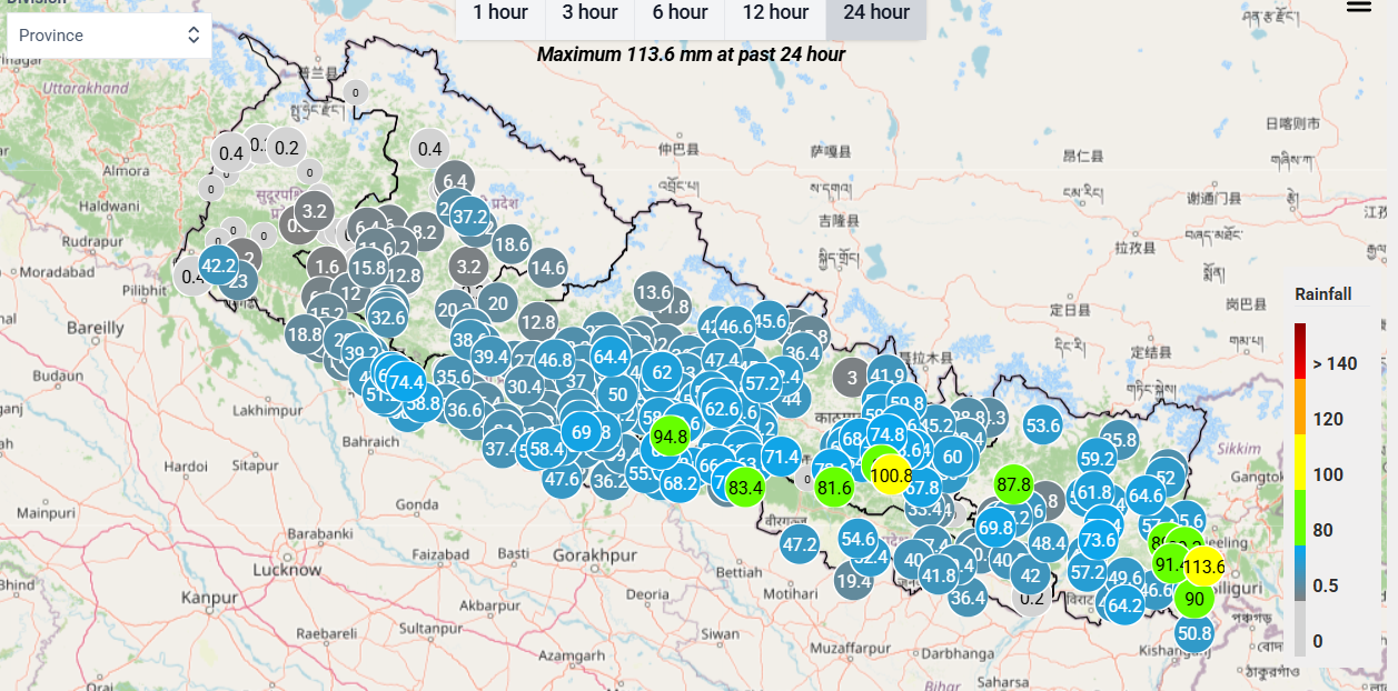 मनसुन र पश्चिमी वायुको दोहोरो प्रभाव: बागमती, गण्डकी र लुम्बिनीमा भारी वर्षाको सम्भावना