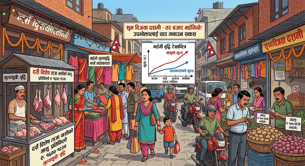 दसैँ आयो, बजार महँगियो : मासुदेखि लत्ताकपडासम्म मूल्यवृद्धि, उपभोक्तालाई चाड मनाउनै सकस